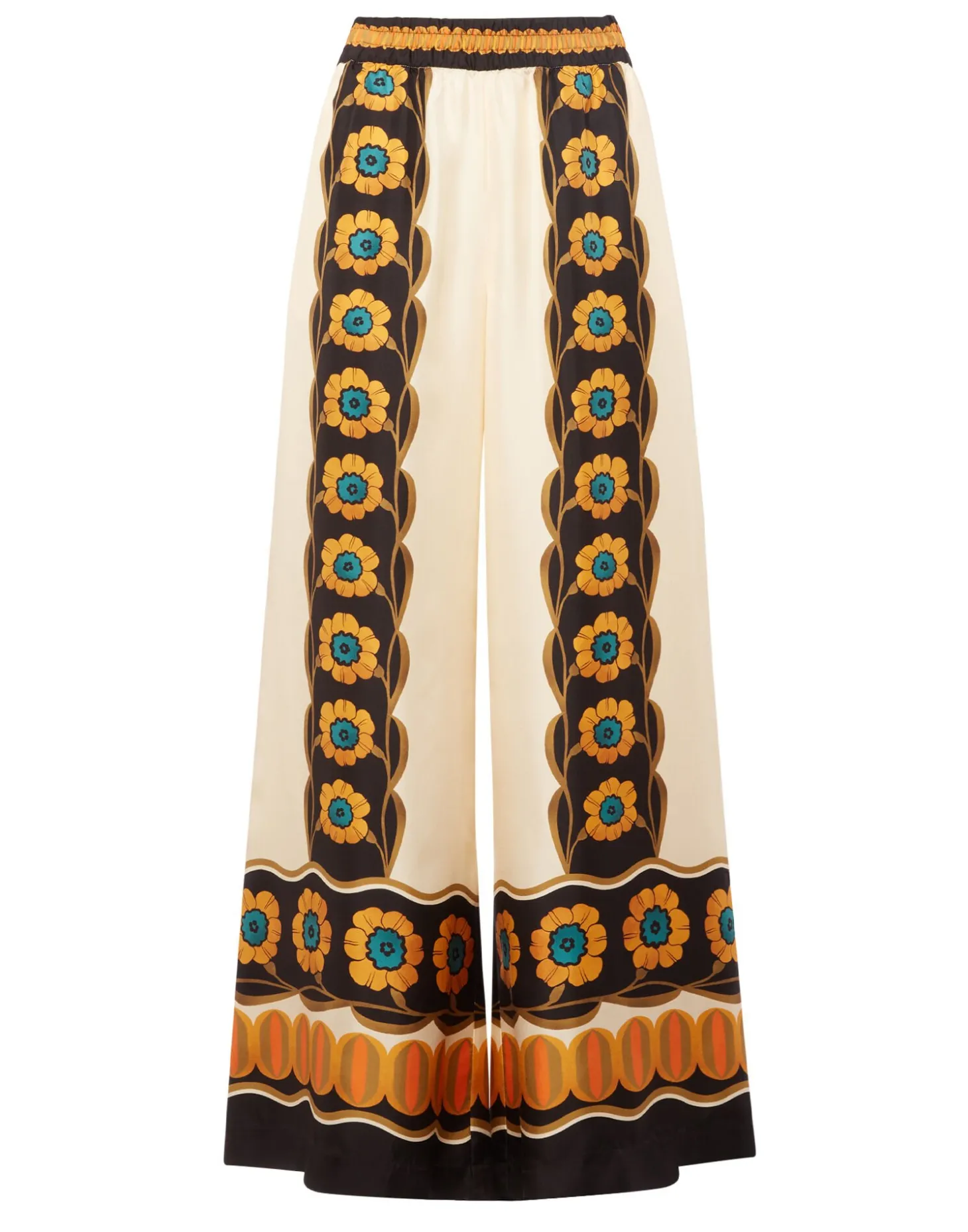 Palazzo PantsDaisychain Placée Orange in Silk Twill