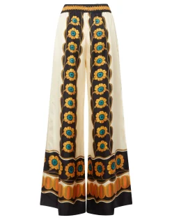 Palazzo PantsDaisychain Placée Orange in Silk Twill