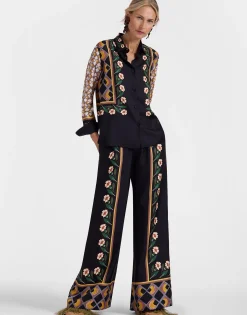 Palazzo PantsDazed Plac&eacute;e Black in Silk Twill