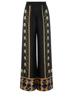 Palazzo PantsDazed Plac&eacute;e Black in Silk Twill