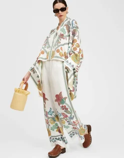 Palazzo PantsGrenadilla Placée Off White in Silk Twill