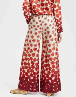 Palazzo PantsHaze Plac&egrave;e Red in Silk Twill