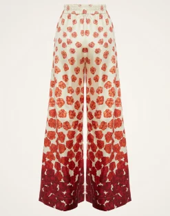 Palazzo PantsHaze Plac&egrave;e Red in Silk Twill