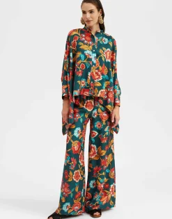 Palazzo PantsHottie Emerald in Silk Twill