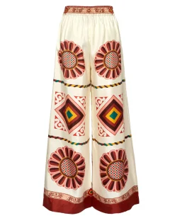 Palazzo PantsMacro Tiles Placée in Twill Silk