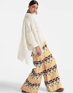 Palazzo PantsMezzaluna Chocolate in Twill Silk