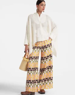 Palazzo PantsMezzaluna Chocolate in Twill Silk