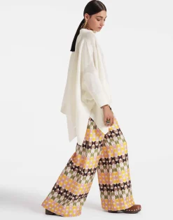 Palazzo PantsMezzaluna Chocolate in Twill Silk