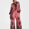 Palazzo PantsOltrarno Plac&eacute;e Pink in Silk Twill