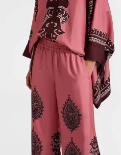 Palazzo PantsOltrarno Plac&eacute;e Pink in Silk Twill