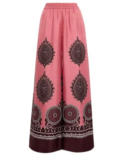 Palazzo PantsOltrarno Plac&eacute;e Pink in Silk Twill