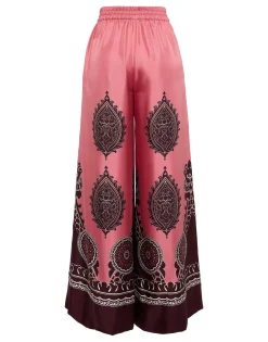 Palazzo PantsOltrarno Plac&eacute;e Pink in Silk Twill