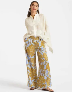 Palazzo PantsTangle Light Blue in Silk Twill