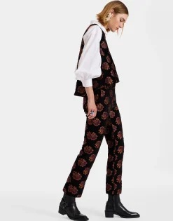 24/7 PantsRosette Black in Jacquard