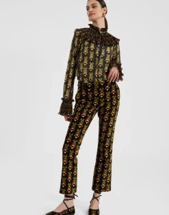 24/7 PantsScarab Black in Cotton Velvet