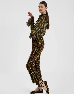 24/7 PantsScarab Black in Cotton Velvet