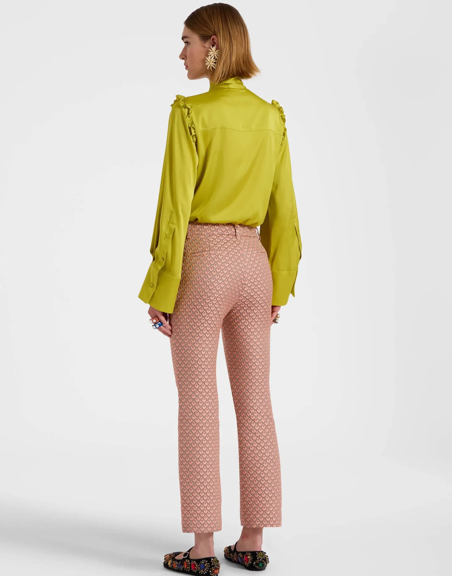 24/7 PantsTulip Pale Pink in Jacquard