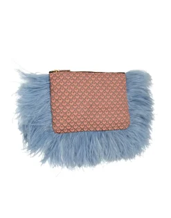 Party PochetteTulip Pale Pink in Jacquard With Feathers