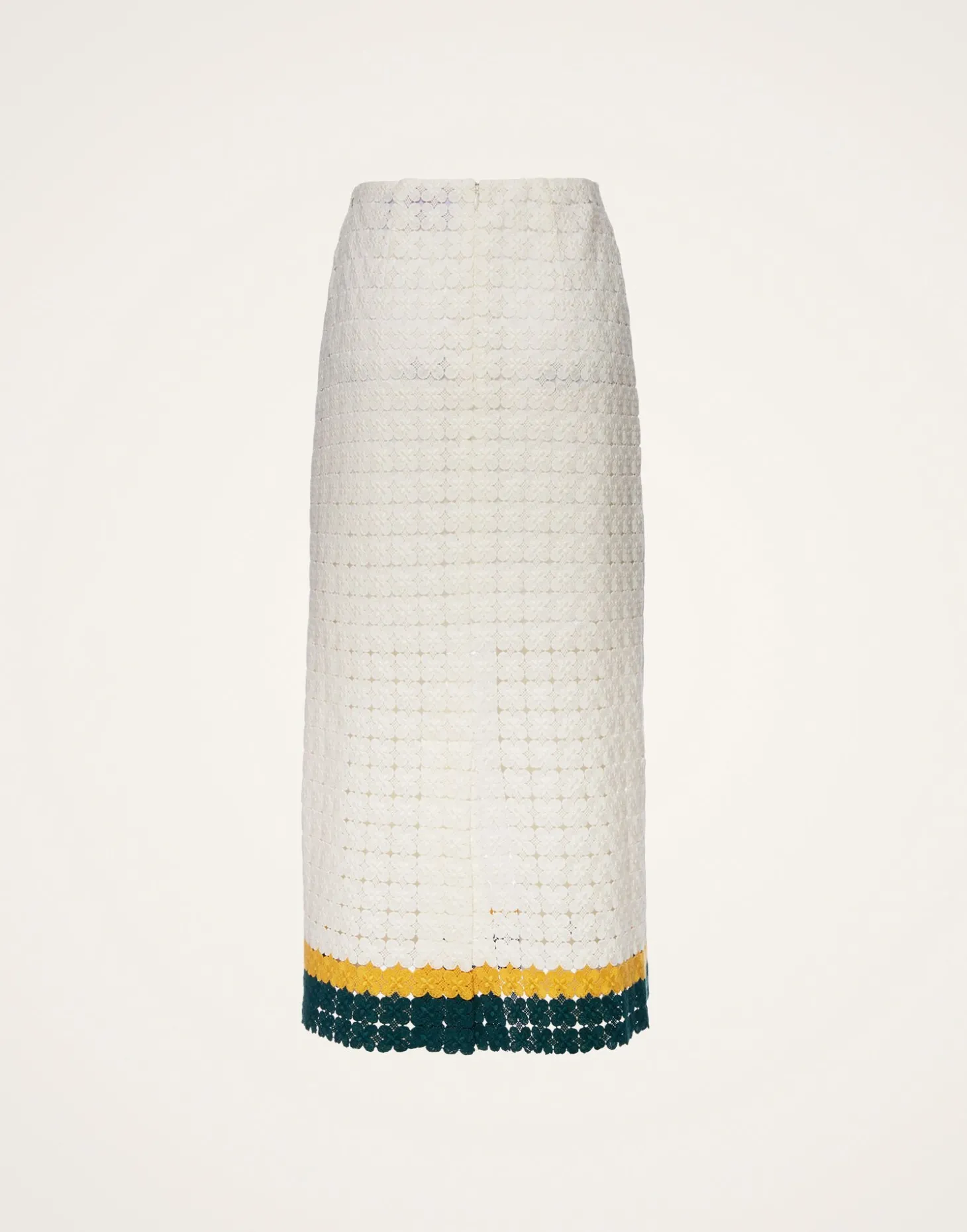 Pencil SkirtClover White in Embroidered Cotton