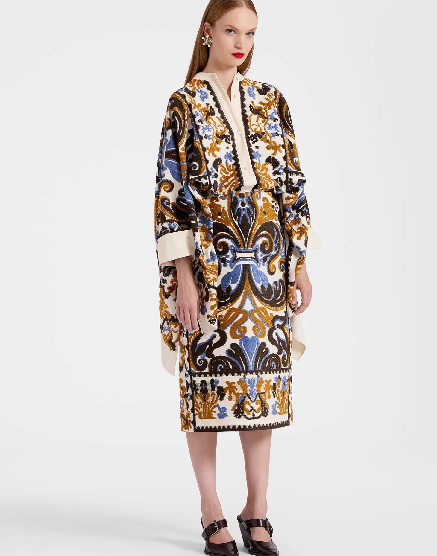 Pencil SkirtCorsini Cream in Jacquard