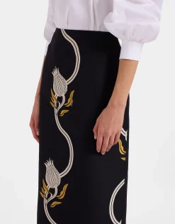 Pencil SkirtMelograno Black & White in Cady Wool