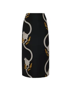 Pencil SkirtMelograno Black & White in Cady Wool