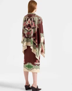 Pencil SkirtPortal Plac&eacute;e Brown in Envers Satin