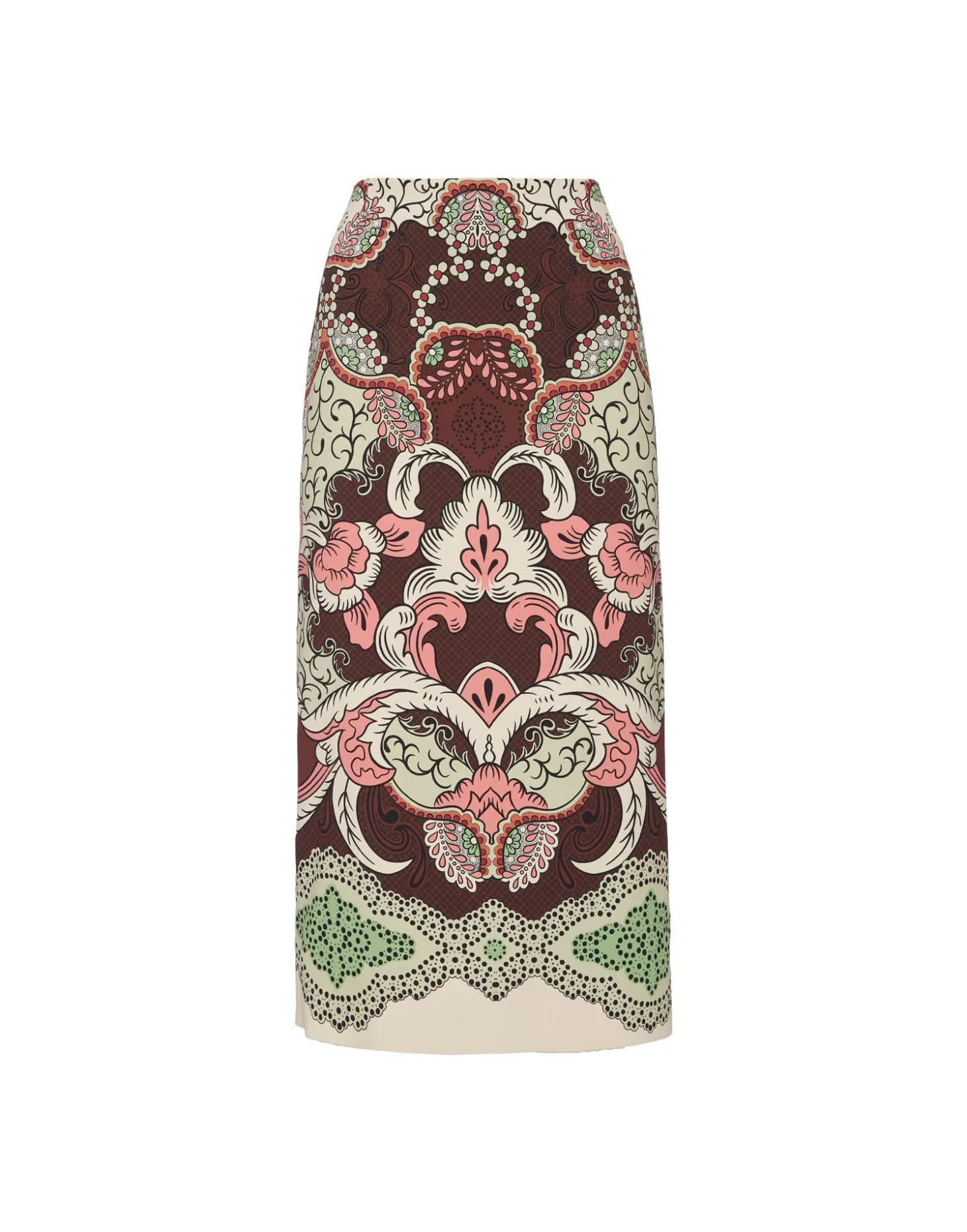 Pencil SkirtPortal Placée Brown in Envers Satin