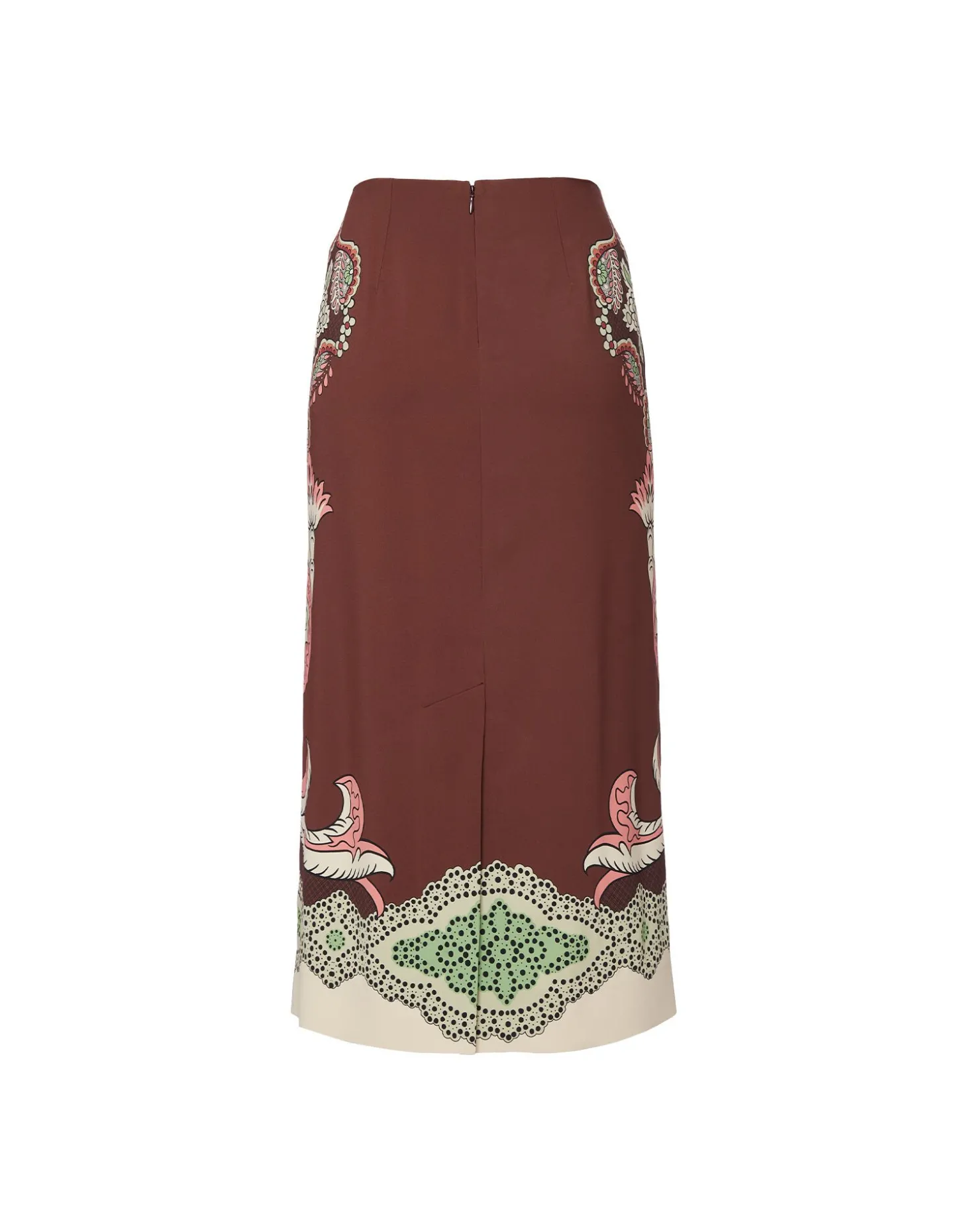 Pencil SkirtPortal Placée Brown in Envers Satin