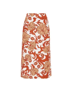 Pencil SkirtReef White in Shot Cotton