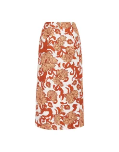 Pencil SkirtReef White in Shot Cotton