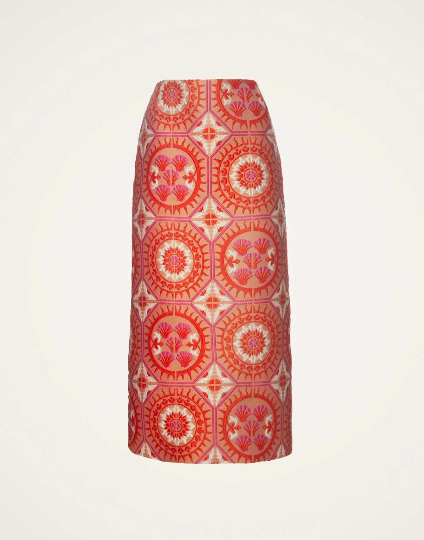 Pencil SkirtSun Orange in Jacquard