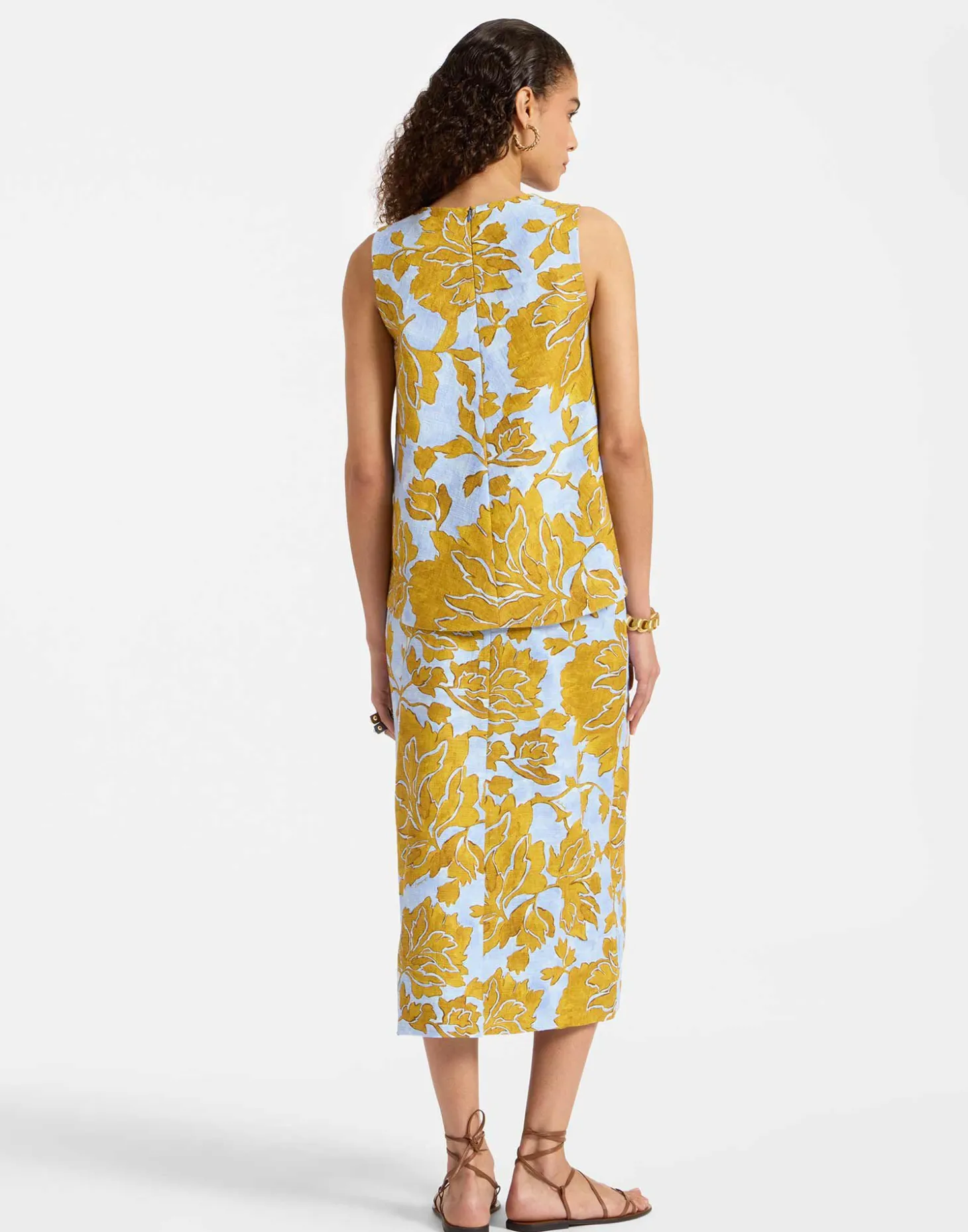 Pencil SkirtTangle Light Blue in Shot Cotton