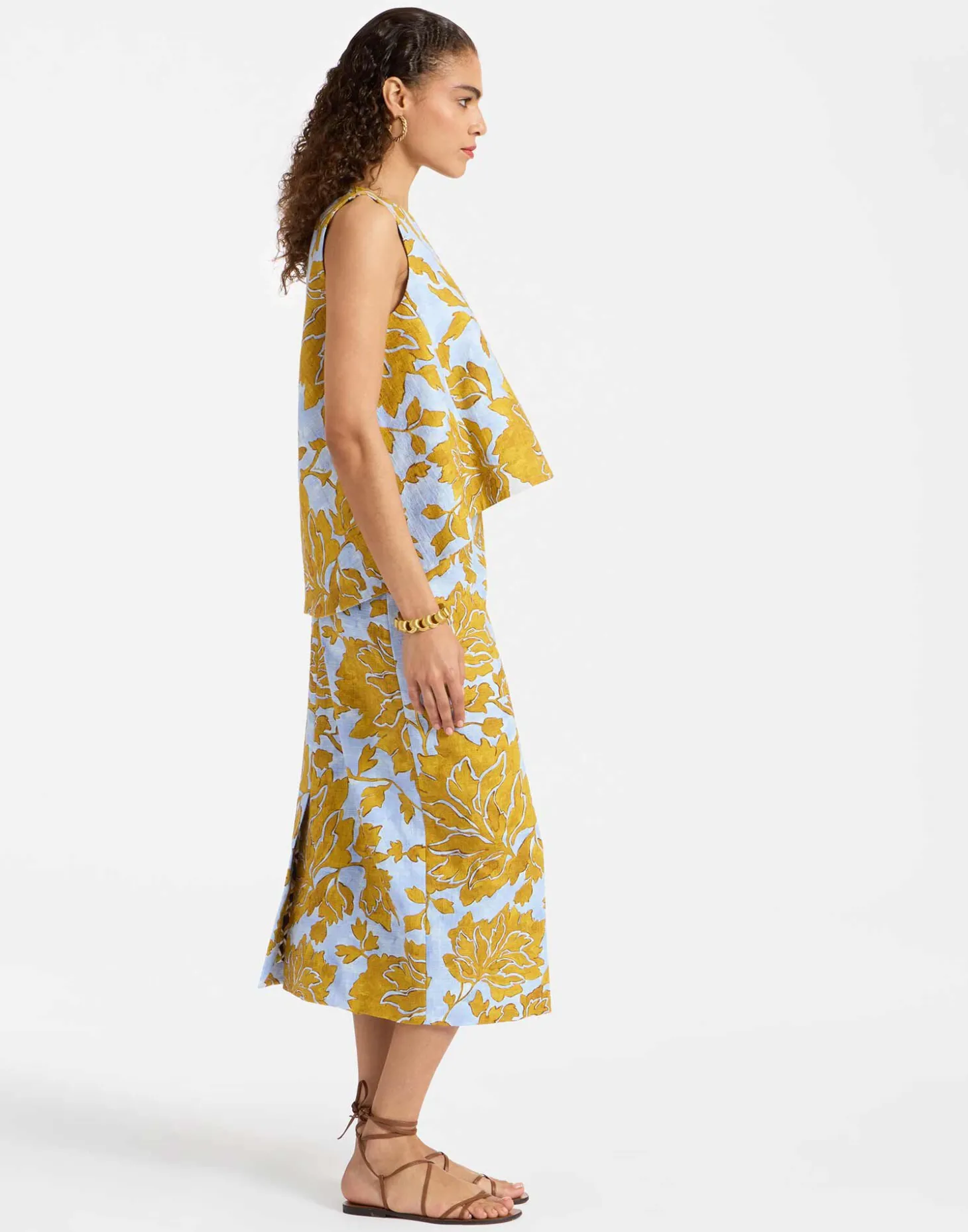 Pencil SkirtTangle Light Blue in Shot Cotton