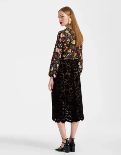 Pencil SkirtVaudeville Brown in Cotton Lace