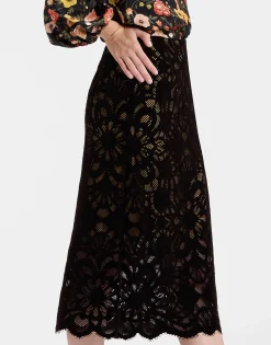 Pencil SkirtVaudeville Brown in Cotton Lace