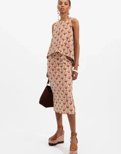 Pencil SkirtVentaglio in Shot Cotton