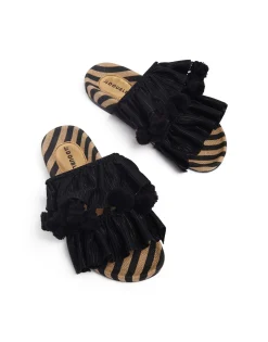 Pimento SlideSolid Black in Viscose & Jute