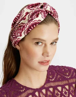 Pinup HeadbandFans Purple in Twill
