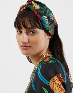 Pinup HeadbandNight Garden in Twill