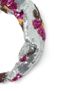 Pinup HeadbandSilver in Textured Sequins