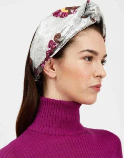 Pinup HeadbandSilver in Textured Sequins