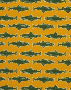 Placemat Set Of 2Como Fish Yellow in Linen