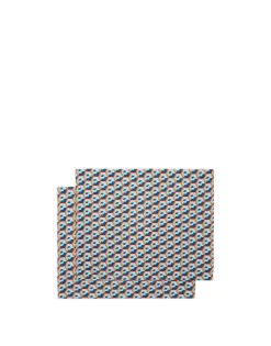 Placemat Set Of 2Cubi Blu in Linen