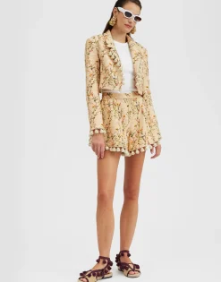 Playa ShortsPrimavera Cream in Tweed With Tassels