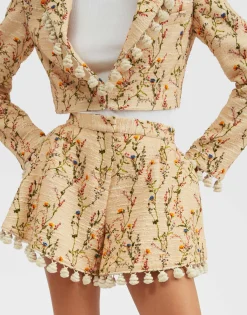 Playa ShortsPrimavera Cream in Tweed With Tassels