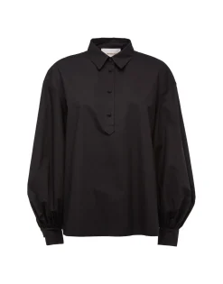 Poet ShirtSolid Black in Cotton Poplin
