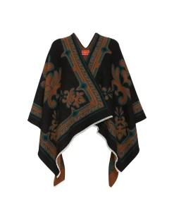 PonchoHerald Black in Wool Silk