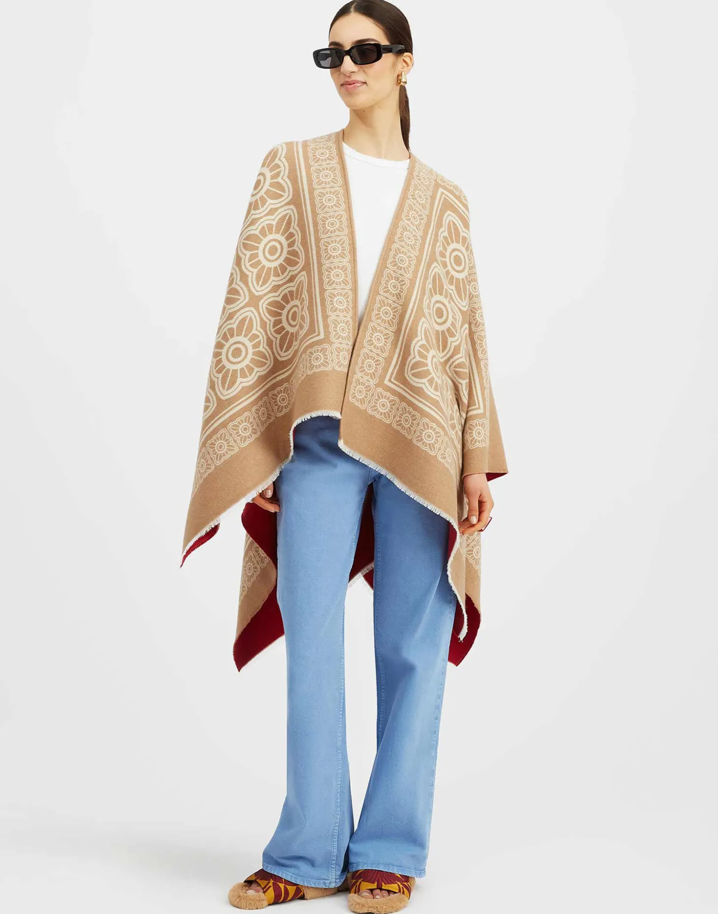 PonchoMix Tiles Camel in Wool