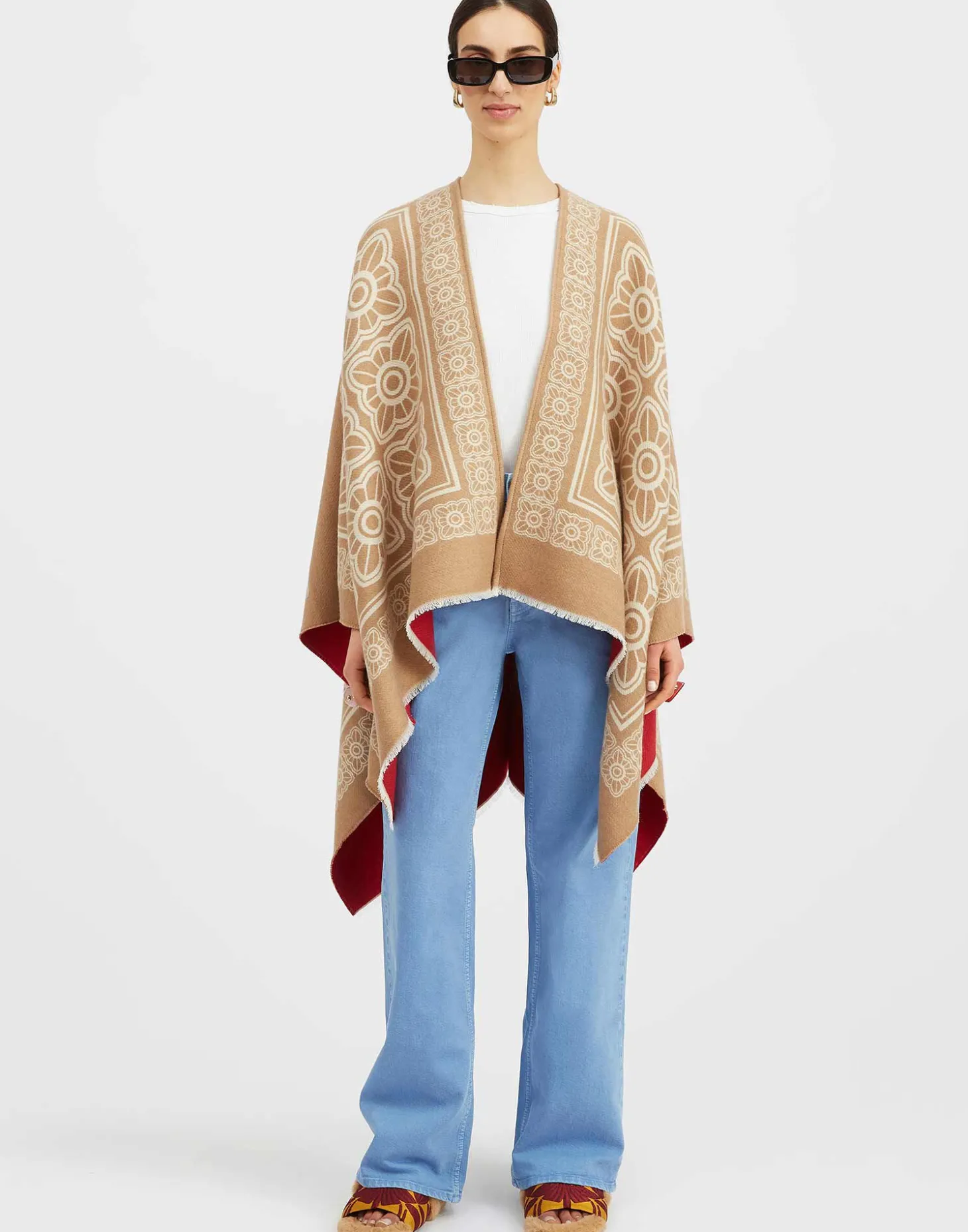 PonchoMix Tiles Camel in Wool